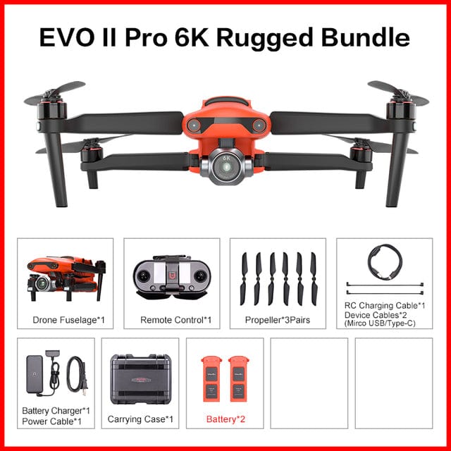 Autel Robotics EVO 2 II Pro 8K/6K RC Drone HD Gimbal Camera 60fps 9KM 35 Min Flight Extra Battery Parking Apron Combo Quadcopter Autel Robotics