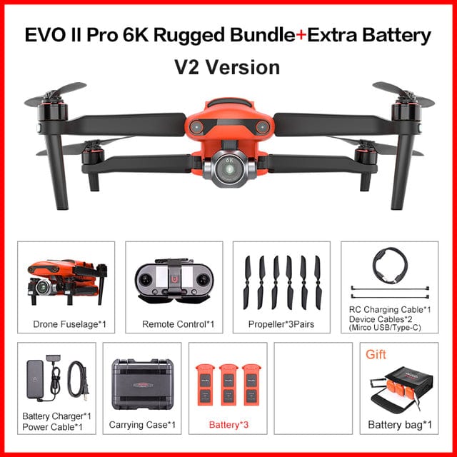 Autel Robotics EVO 2 II Pro 8K/6K RC Drone HD Gimbal Camera 60fps 9KM 35 Min Flight Extra Battery Parking Apron Combo Quadcopter Autel Robotics